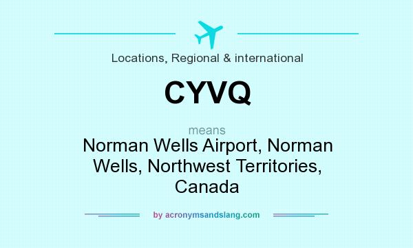What does CYVQ mean? It stands for Norman Wells Airport, Norman Wells, Northwest Territories, Canada
