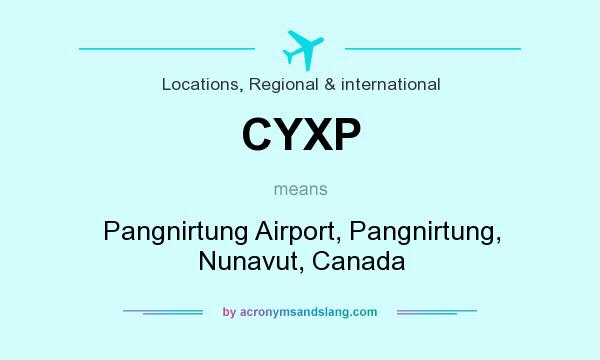 What does CYXP mean? It stands for Pangnirtung Airport, Pangnirtung, Nunavut, Canada