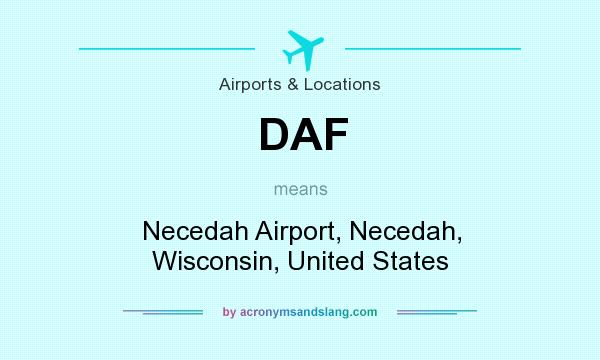 What does DAF mean? It stands for Necedah Airport, Necedah, Wisconsin, United States