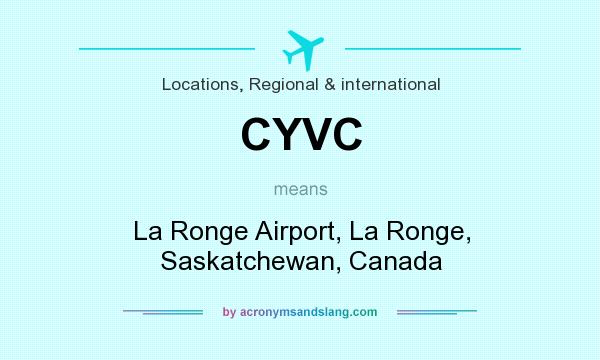 What does CYVC mean? It stands for La Ronge Airport, La Ronge, Saskatchewan, Canada