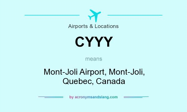 What does CYYY mean? It stands for Mont-Joli Airport, Mont-Joli, Quebec, Canada