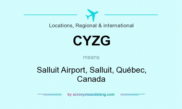 What does CYZG mean? It stands for Salluit Airport, Salluit, Québec, Canada