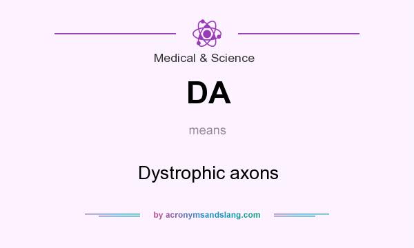 What does DA mean? It stands for Dystrophic axons