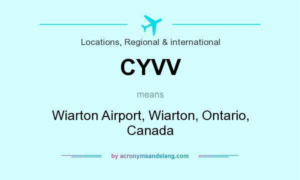 What does CYVV mean? It stands for Wiarton Airport, Wiarton, Ontario, Canada