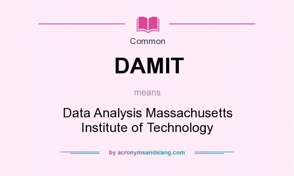 What does DAMIT mean? It stands for Data Analysis Massachusetts Institute of Technology