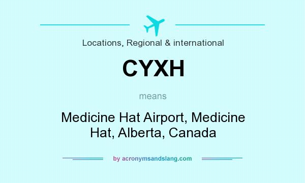What does CYXH mean? It stands for Medicine Hat Airport, Medicine Hat, Alberta, Canada