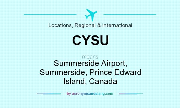 What does CYSU mean? It stands for Summerside Airport, Summerside, Prince Edward Island, Canada