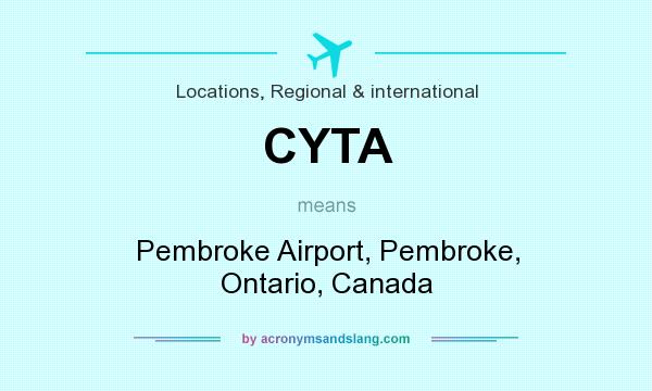 What does CYTA mean? It stands for Pembroke Airport, Pembroke, Ontario, Canada