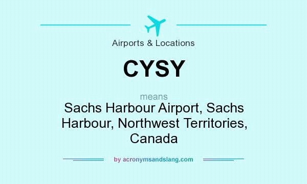 What does CYSY mean? It stands for Sachs Harbour Airport, Sachs Harbour, Northwest Territories, Canada