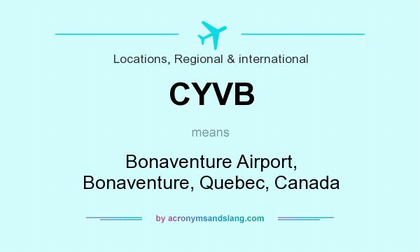 What does CYVB mean? It stands for Bonaventure Airport, Bonaventure, Quebec, Canada