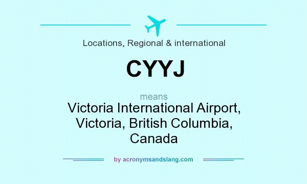 What does CYYJ mean? It stands for Victoria International Airport, Victoria, British Columbia, Canada