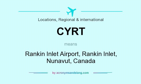 What does CYRT mean? It stands for Rankin Inlet Airport, Rankin Inlet, Nunavut, Canada