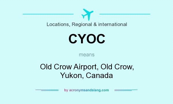 What does CYOC mean? It stands for Old Crow Airport, Old Crow, Yukon, Canada