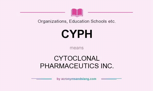 What does CYPH mean? It stands for CYTOCLONAL PHARMACEUTICS INC.