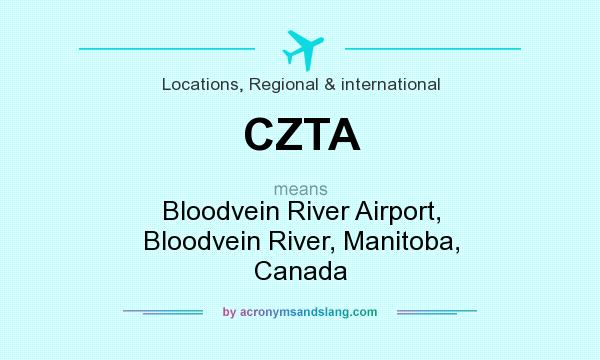 What does CZTA mean? It stands for Bloodvein River Airport, Bloodvein River, Manitoba, Canada