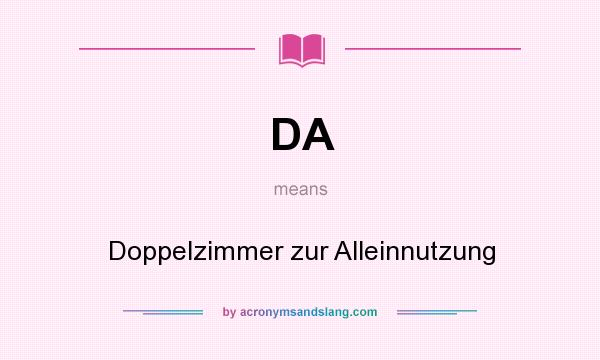 What does DA mean? It stands for Doppelzimmer zur Alleinnutzung