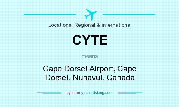 What does CYTE mean? It stands for Cape Dorset Airport, Cape Dorset, Nunavut, Canada