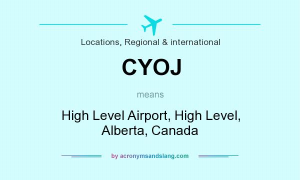 What does CYOJ mean? It stands for High Level Airport, High Level, Alberta, Canada