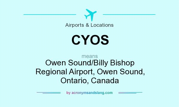 What does CYOS mean? It stands for Owen Sound/Billy Bishop Regional Airport, Owen Sound, Ontario, Canada