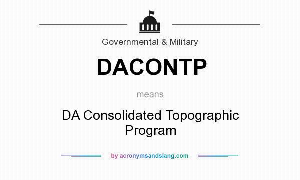What does DACONTP mean? It stands for DA Consolidated Topographic Program