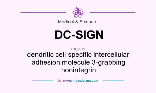 What does DC-SIGN mean? It stands for dendritic cell-specific intercellular adhesion molecule 3-grabbing nonintegrin