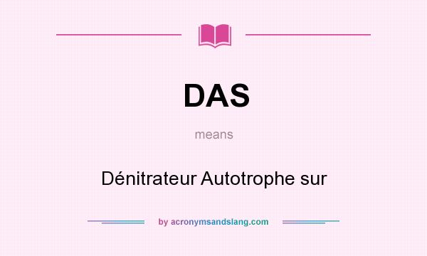What does DAS mean? It stands for Dénitrateur Autotrophe sur