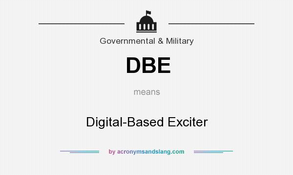 What does DBE mean? It stands for Digital-Based Exciter