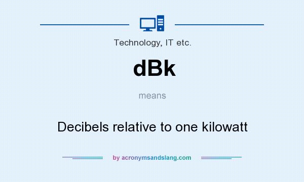 What does dBk mean? It stands for Decibels relative to one kilowatt