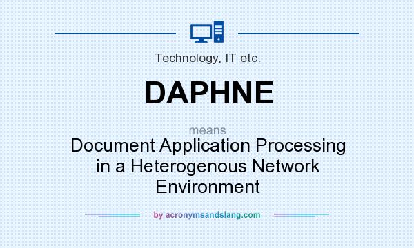 What does DAPHNE mean? It stands for Document Application Processing in a Heterogenous Network Environment