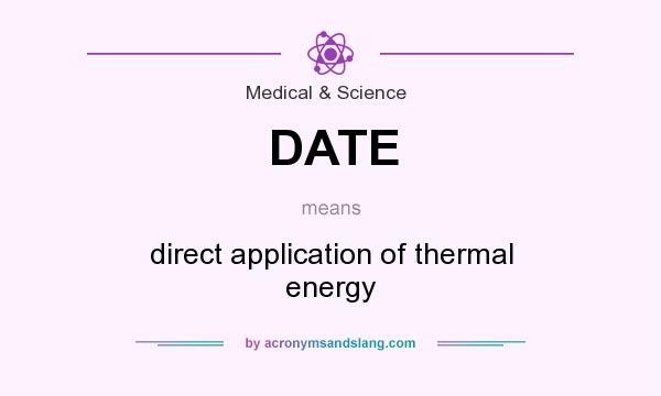 What does DATE mean? It stands for direct application of thermal energy