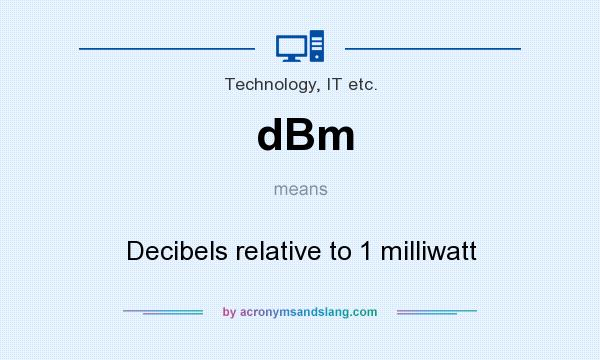 What does dBm mean? It stands for Decibels relative to 1 milliwatt
