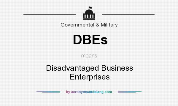 What does DBEs mean? It stands for Disadvantaged Business Enterprises
