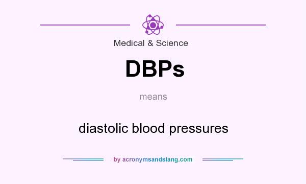 What does DBPs mean? It stands for diastolic blood pressures