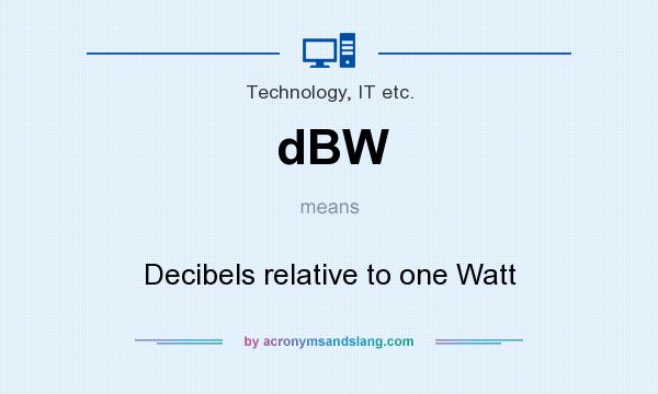 What does dBW mean? It stands for Decibels relative to one Watt