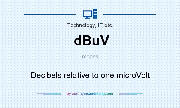 What does dBuV mean? It stands for Decibels relative to one microVolt