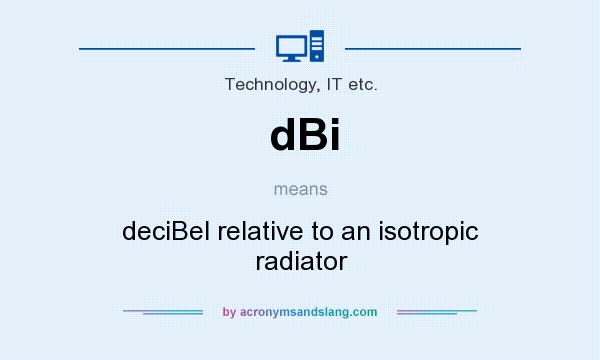 What does dBi mean? It stands for deciBel relative to an isotropic radiator
