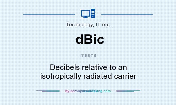 What does dBic mean? It stands for Decibels relative to an isotropically radiated carrier