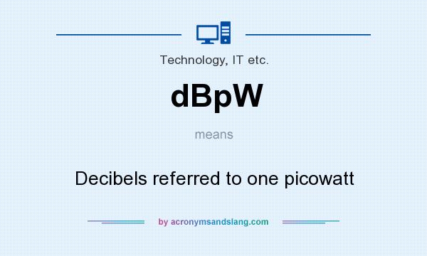 What does dBpW mean? It stands for Decibels referred to one picowatt