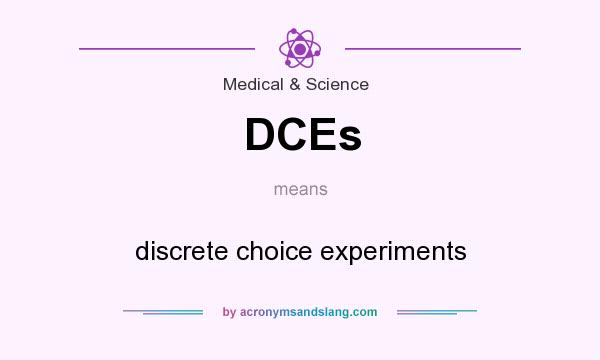 What does DCEs mean? It stands for discrete choice experiments
