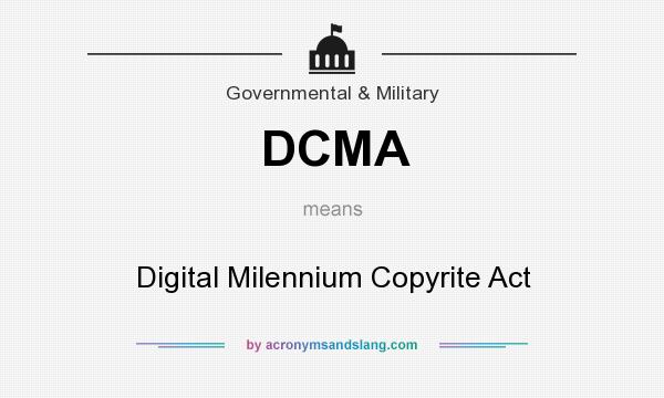 What does DCMA mean? It stands for Digital Milennium Copyrite Act