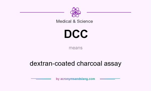 What does DCC mean? It stands for dextran-coated charcoal assay