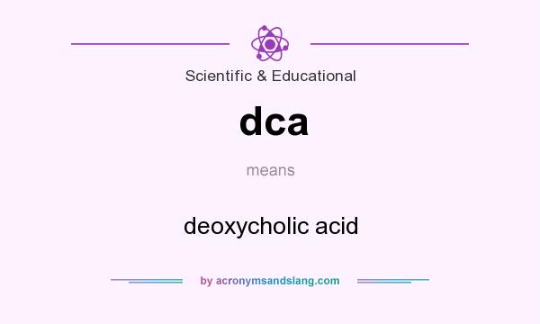 What does dca mean? It stands for deoxycholic acid