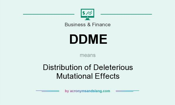What does DDME mean? It stands for Distribution of Deleterious Mutational Effects