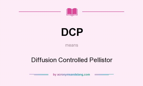 What does DCP mean? It stands for Diffusion Controlled Pellistor