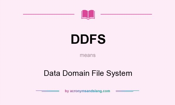 What does DDFS mean? It stands for Data Domain File System