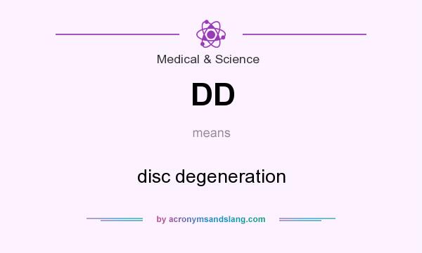 What does DD mean? It stands for disc degeneration