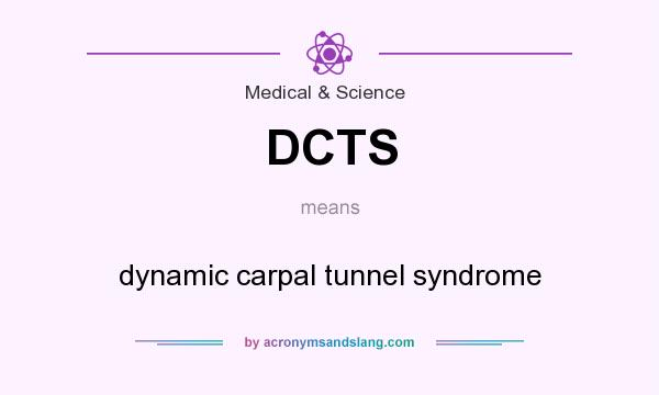 What does DCTS mean? It stands for dynamic carpal tunnel syndrome