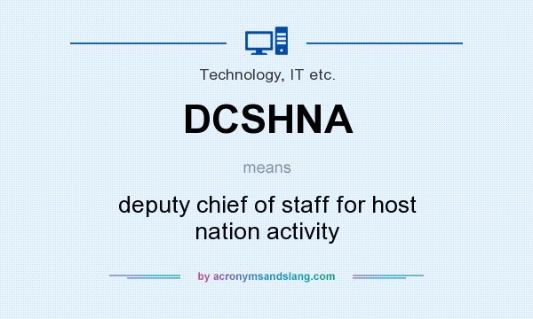 What does DCSHNA mean? It stands for deputy chief of staff for host nation activity