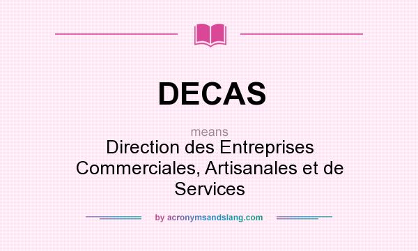 What does DECAS mean? It stands for Direction des Entreprises Commerciales, Artisanales et de Services