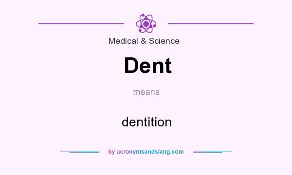 What does Dent mean? It stands for dentition